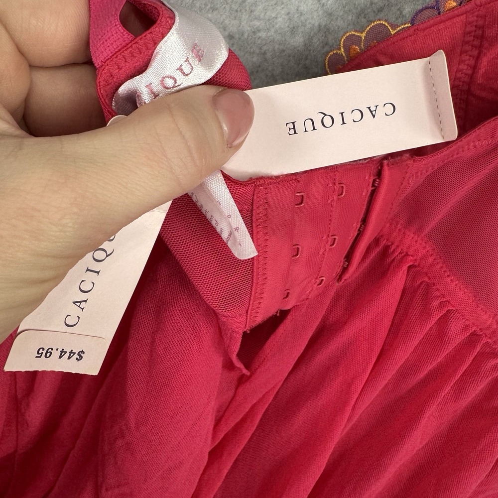 Cacique‎ NWT 2-Pc Babydoll Chemise Thong Set Plus Size 18/20 Floral Embroidery - Picture 13 of 16